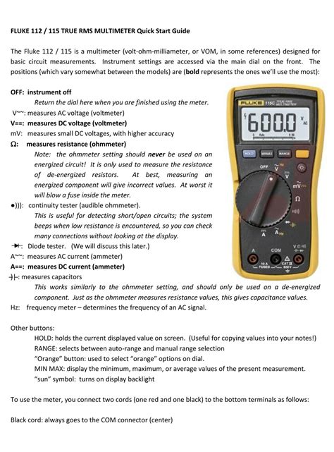 Fluke Multimeter Symbols