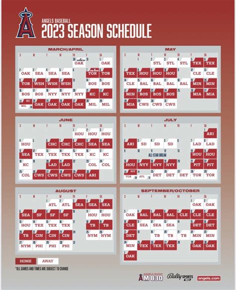 Official 2023 Los Angeles Angels Schedule & Results - Angels Nation