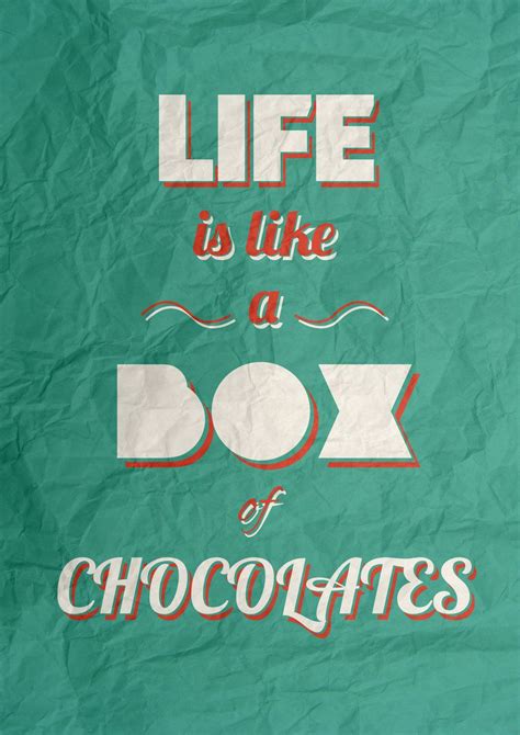 a poster that says life is like a box of chocolates