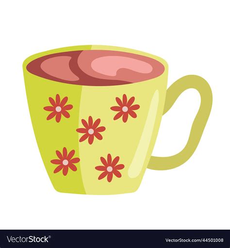 Coffee in green cup Royalty Free Vector Image - VectorStock