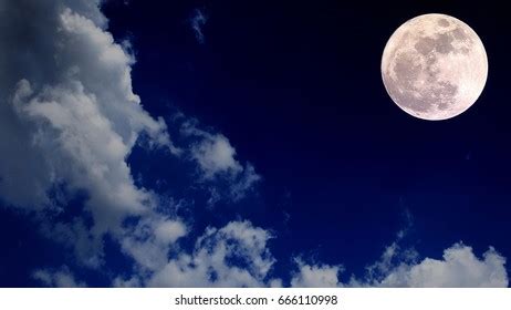 Big Moon Blue Sky Night Clouds Stock Photo 666110998 | Shutterstock