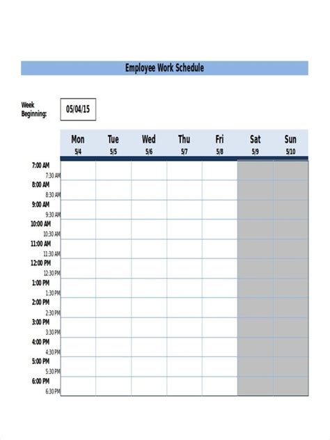 12 Hour Shift Schedule Template