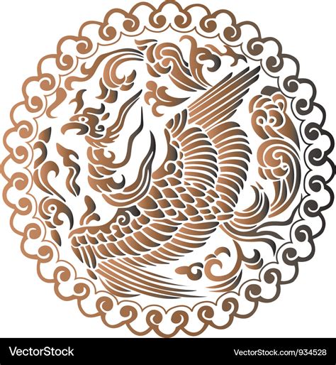 The Phoenix of Chinese Mythology Royalty Free Vector Image