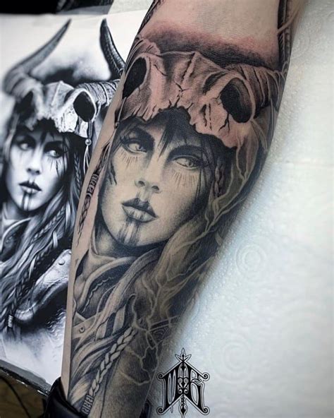 Viking Shieldmaiden Sleeve | Viking warrior tattoos, Valkyrie tattoo ...