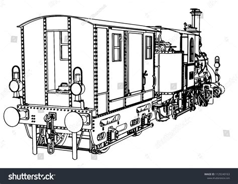 Retro Sketch Steam Locomotive Vector Stock Vector (Royalty Free ...