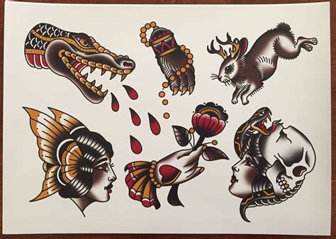 American Traditional Tattoo Flash Sheets