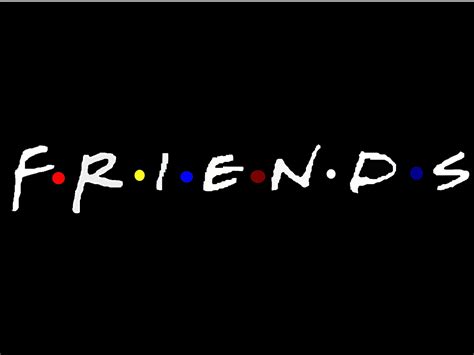 the words friends written in white on a black background