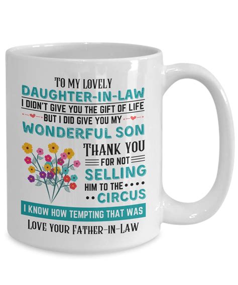 Daughter in Law Gifts Coffee Mug Funny Daughter-in-law Gift From Father in Law Sons Wife - Etsy