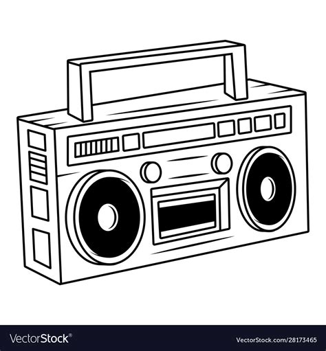 Retro radio music player pop art style Royalty Free Vector