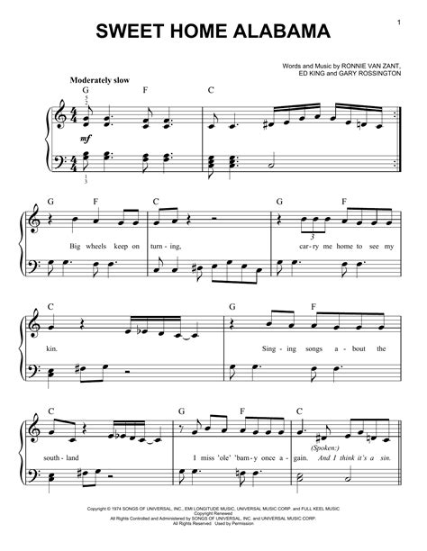 Sweet Home Alabama | Sheet Music Direct