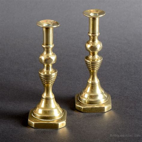 Antiques Atlas - Antique Miniature Brass Candlesticks