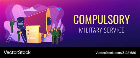 Compulsory military service concept banner header Vector Image