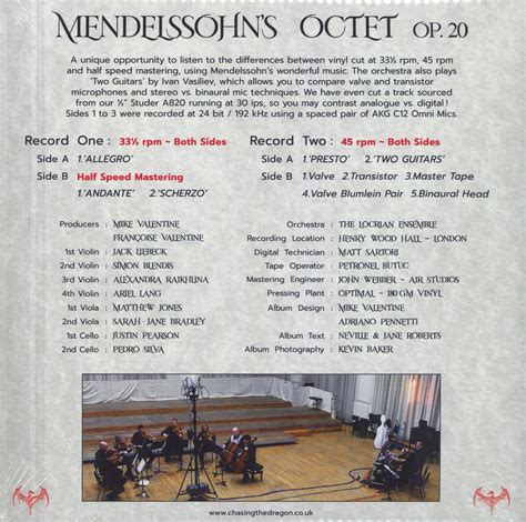 Felix Mendelssohn Mendelssohn's Octet Op. 20 - 180gm - Sealed UK 2-LP — RareVinyl.com