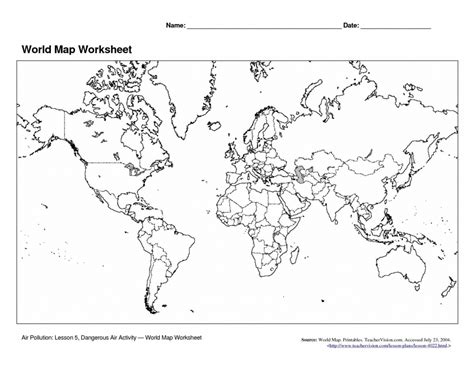 Printable Continents And Oceans Quiz - Printable Word Searches