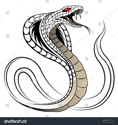 Snake Cobra Form Tattoo Stock Vector (Royalty Free) 77718772 | Shutterstock