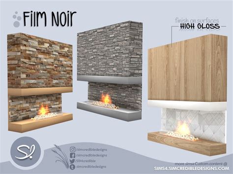 The Sims Resource - Film Noir Fireplace