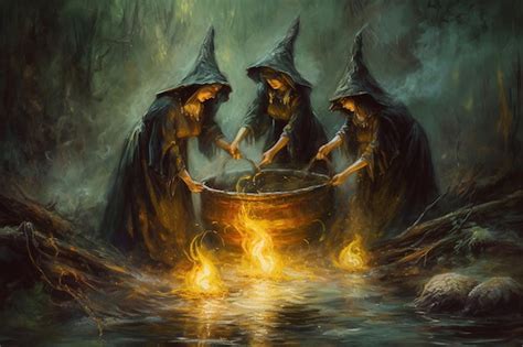 Macbeth Witches Cauldron Painting