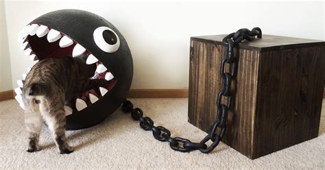 Cat Bed Made To Look Like Super Mario's Chain Chomp Monster | DeMilked