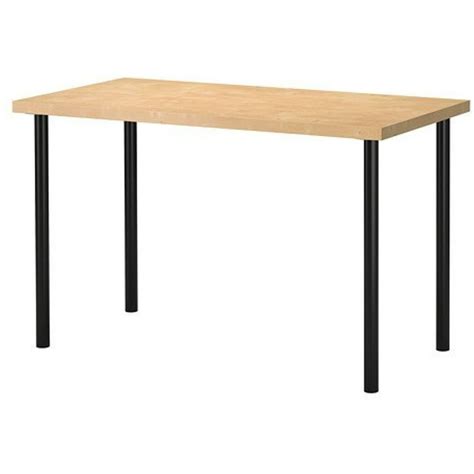 Ikea Adjustable Table, birch effect top, black legs 102020.11817.2626 ...