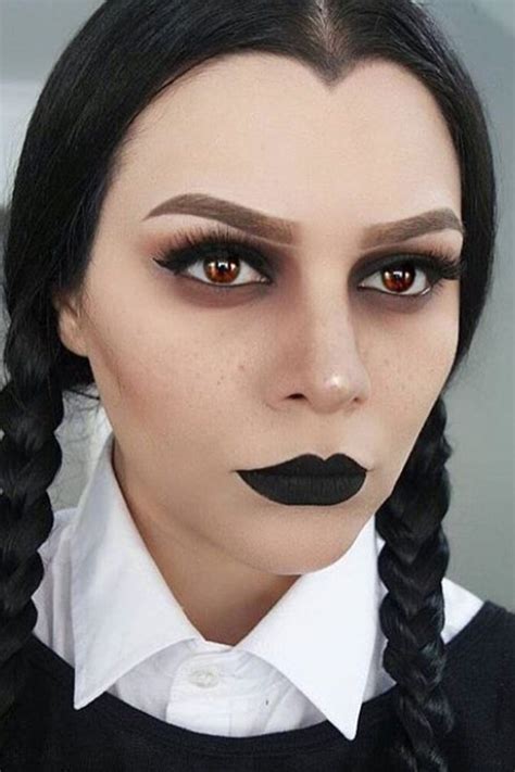 Wednesday Addams Halloween Makeup Ideas. | Halloween makeup easy, Cool ...