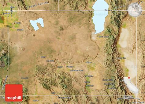 Satellite Map of Modoc County