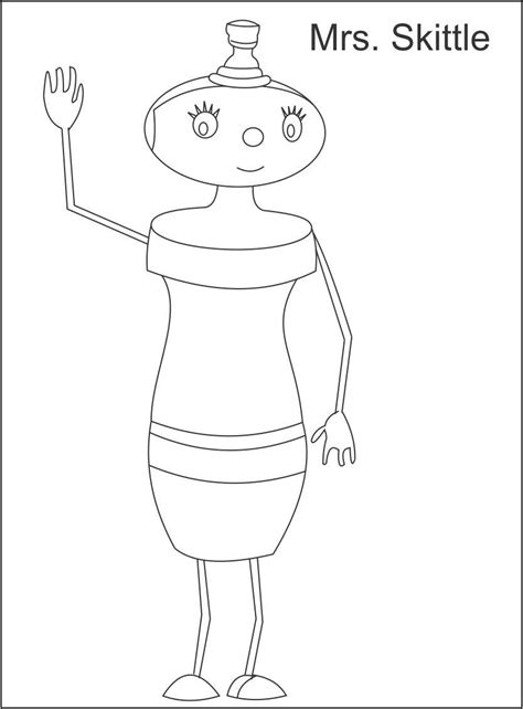 Mrs. Skittles noddy coloring page for kids