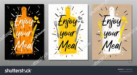 Enjoy Your Meal Quote Phrase Food Stock Vector (Royalty Free) 1774632335