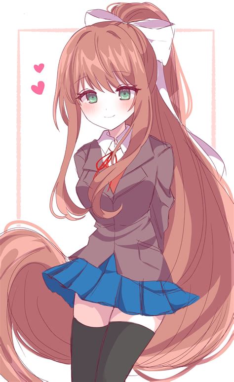 Happy Monika~ 💚💚💚 (by @kotohatoko510 on Twitter) : r/DDLC