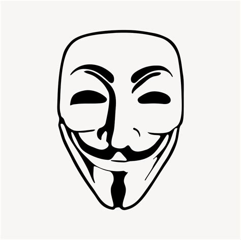 Guy Fawkes mask drawing vector. | Free Vector - rawpixel