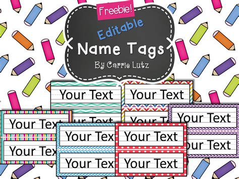 Free EDITABLE!! Chevron, Dots or Rainbow....Simple Name Tags Type in student's names. :) 6 ...