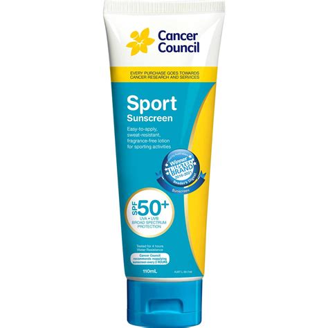 Cancer Council Spf 50+ Sunscreen Sport 110ml | Woolworths