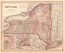 1846 - 1879 Colton Map Of New York Free Stock Photo - Public Domain Pictures