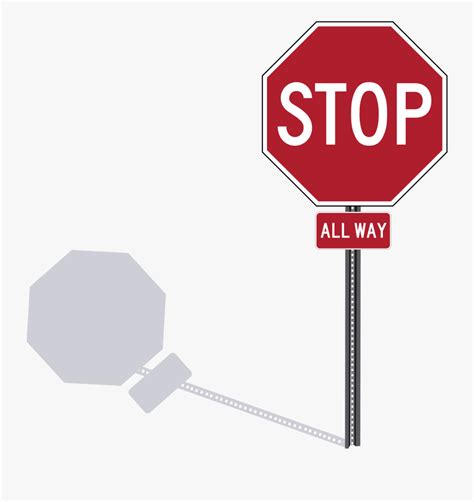 Stop Sign On Post - Drawing Of A Stop Sign , Free Transparent Clipart ...