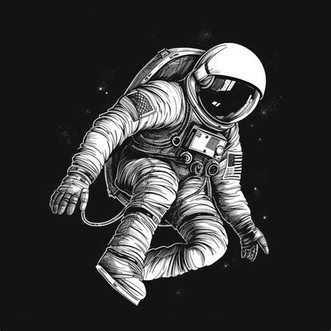 Premium AI Image | An astronaut with a black background and a white helmet.