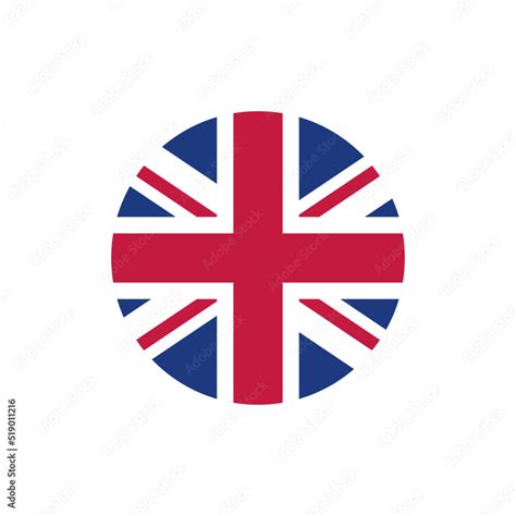 Union Jack flag. British flag round icon. United Kingdom, Great Britain ...