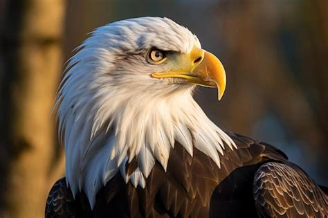 Premium AI Image | a bald eagle with a yellow beak and a white beak.