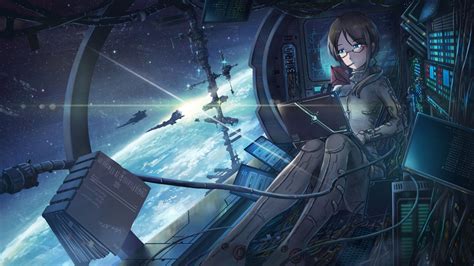 Download Spaceship Star Blue Eyes Cosmos Anime Original 4k Ultra HD Wallpaper by 三月 （みつき）