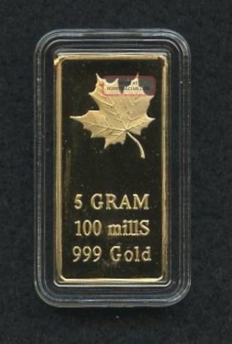 5 Gram Gold Clad Maple Leaf Bar