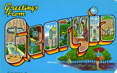 Greetings from Georgia - Large Letter Postcard | Vintage postcards ...