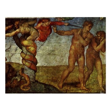 Fall from the Garden of Eden by Michelangelo Postcard | Zazzle.com