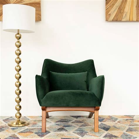 Mid Century Modern Gatsby Green Velvet Accent Chair - ASH0853