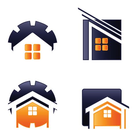 House repair logo set. Tools icon. Roof repair logo. Repairs house sign. Home improvement icon ...