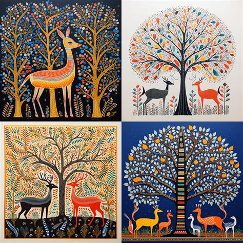 Gond painting AI Art Style - Captivating and Vibrant Designs - Gond ...