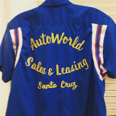 Genuine vintage bowling shirt with embroidered motif. #1950s # ...