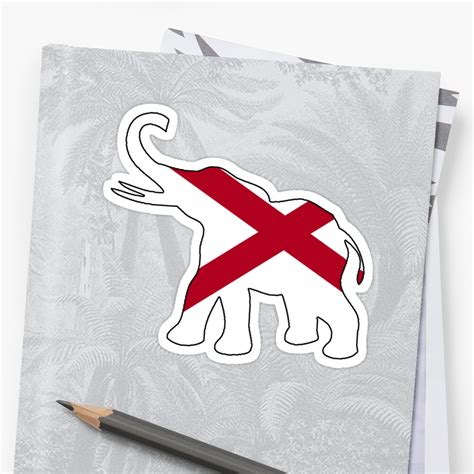 "Alabama flag elephant" Sticker by artisticattitud | Redbubble