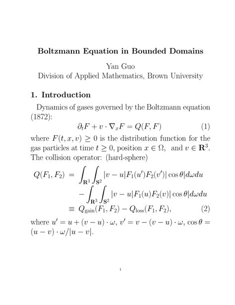 (PDF) The Boltzmann Equation in Bounded Domains