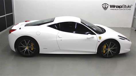 Ferrari 458 Italia - Satin White wrap | WrapStyle