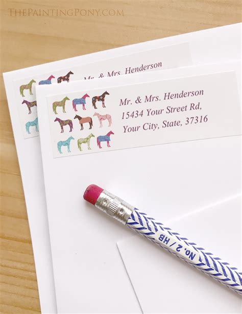 Horse Shoe Watercolor Floral Return Address Labels - The Painting Pony