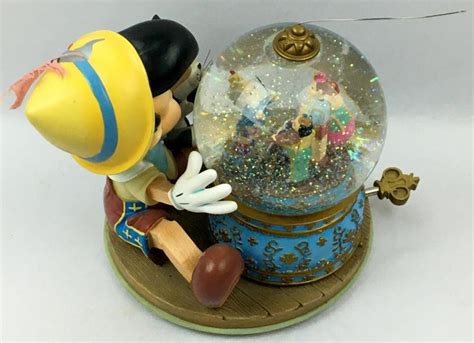 Lot - Vintage Walt Disney's Pinocchio Snow Musical Globe WORKS