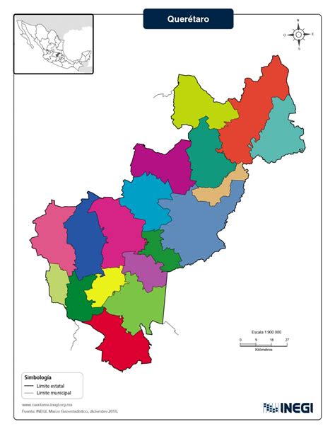 Mapa del Estado de Querétaro con Municipios >> Mapas para Descargar e Imprimir | Imágenes Totales